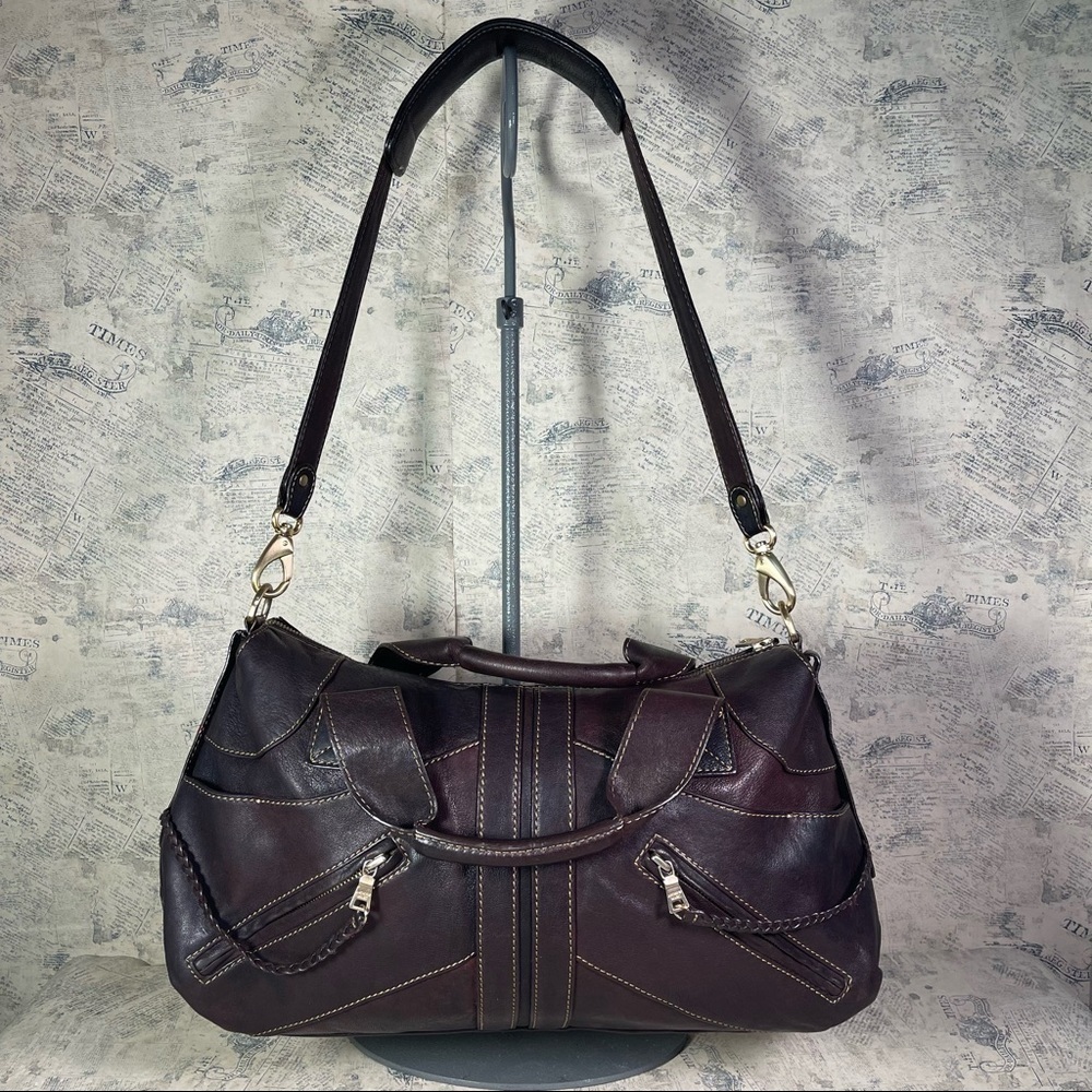 Andrew Marc Leather Hobo Shoulder Bag Convertible Crossbody Purse